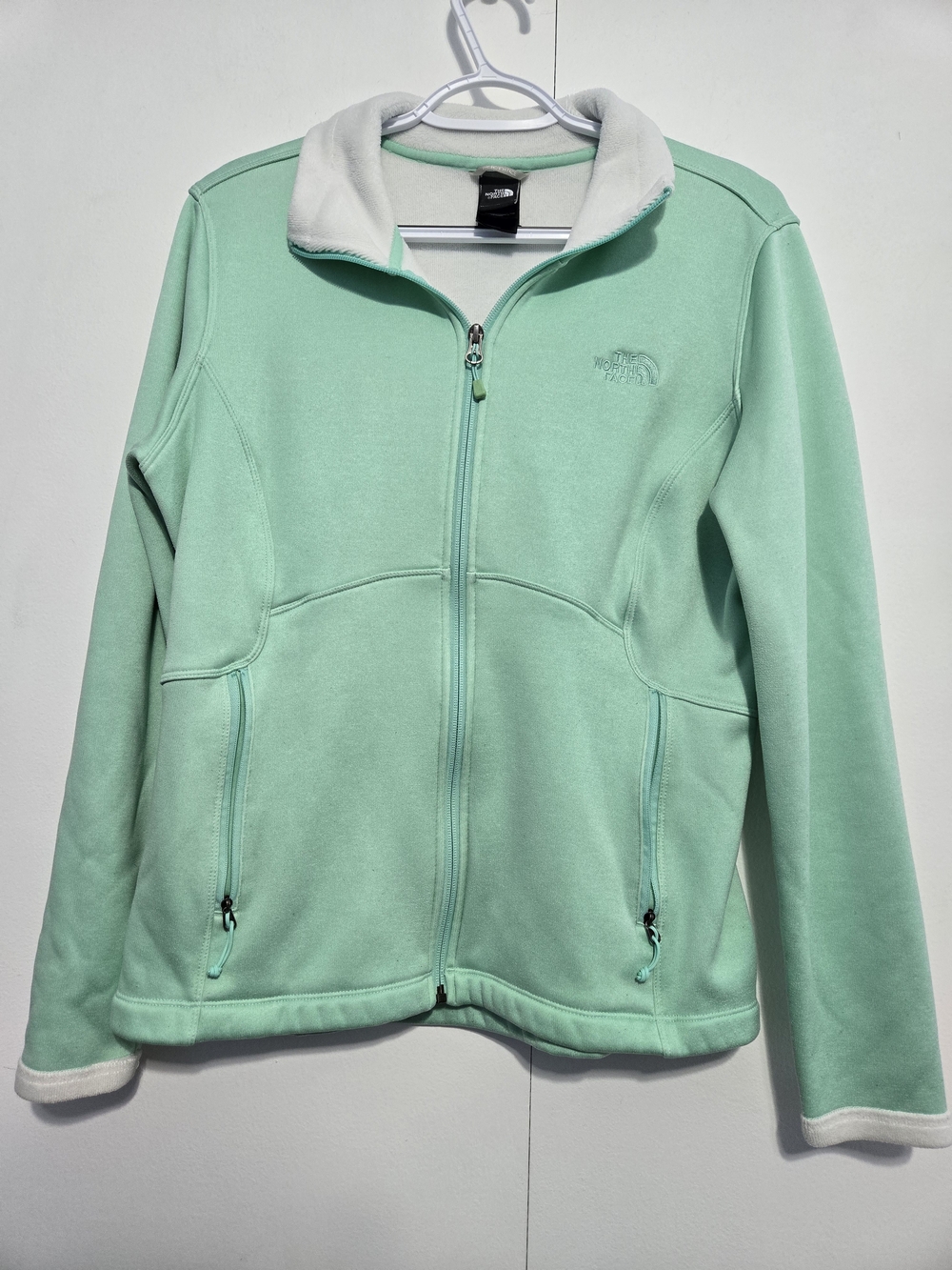 The North Face Mint Green Full Zip Fleece Jacket Women's Large